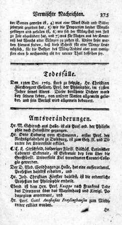 Todesfälle.