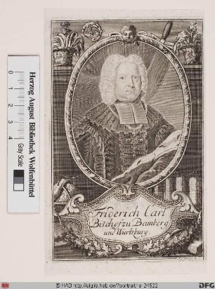 Bildnis Friedrich Carl (Reichsfrhr., 1701 Reichsgraf von Schönborn), 1729-46 Fürstbischof von Würzburg und Bamberg
