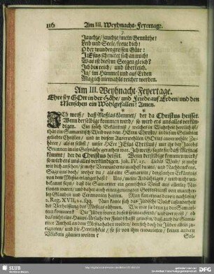 Am III. Weyhnacht-Feyertage