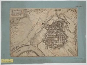 Vogelschauplan von Hanau, 1:10 000, Radierung, 1638