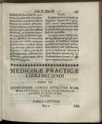 Pars III. Continens Cordis Affectus Mammillarumque Vitia, Cum Ipsorum Causis Atque Curatione.