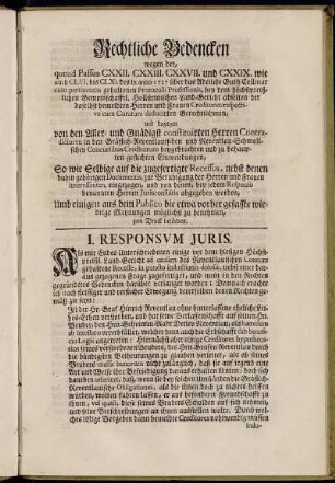 I. Responsum Juris