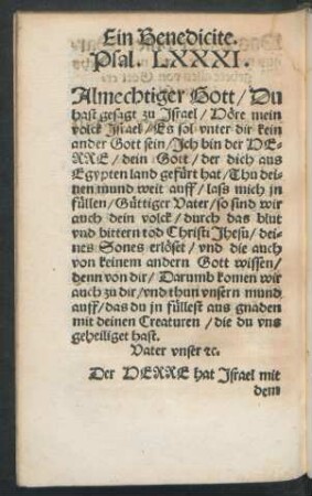 Ein Benedicite.