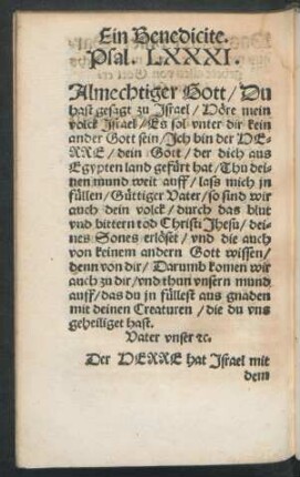 Ein Benedicite.