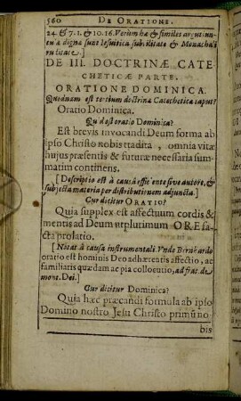 De III. Dectinæ Catecheticæ Parte. Oratione Dominica.