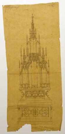 Entwurfszeichnung für den Seitenaltar in Untermarchenbach, St. Stephanus
