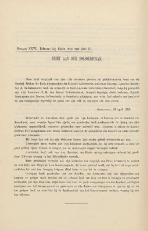 Bijlage XXVI. Behoort bij bladz. 246 van deel II. Brief aan den soesoehoenan