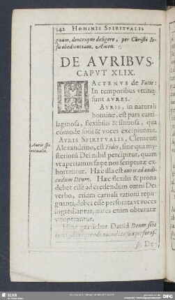 De Auribus. Caput XLIX.