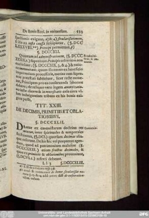 Tit. XXIII. De Decimis, Primitiis Oblationibus.