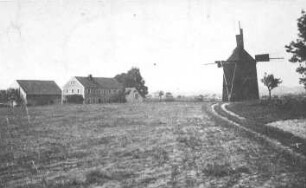 Bautzen-Bolbritz. Erdholländer und Gehöft, vor 1945, Repro