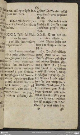 XXII. De Membris Internis