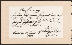 Albumeintrag Carl Friedrich Zelter