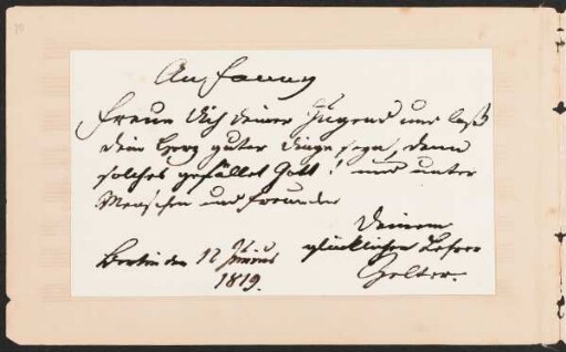 Albumeintrag Carl Friedrich Zelter