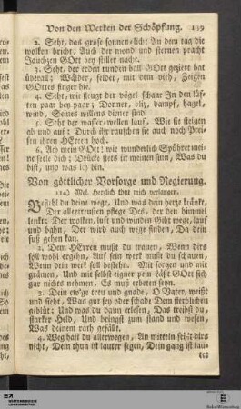 Von göttlicher Vorsorge und Regierung.