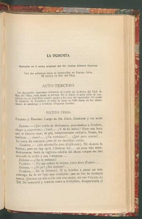 La incógnita : Comedia en 3 actos original