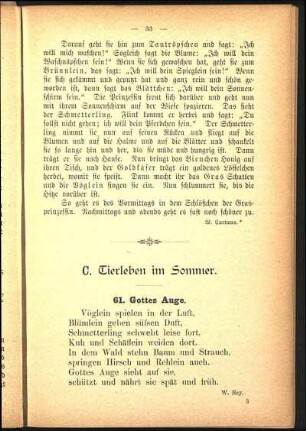 C. Tierleben im Sommer.