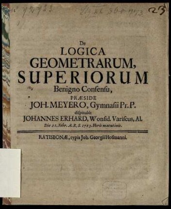 De Logica Geometrarum, Superiorum
