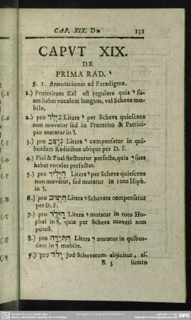 Caput XIX. De Prima Rad. Y