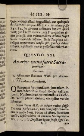 208-215, Quaest. XXI.