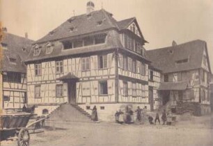 Bauernhaus. Fachwerk. Aus: Volkskunst in Elsaß-Lothringen. Reproduktion