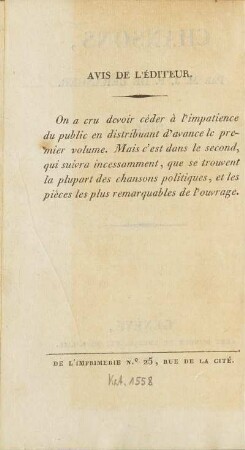 Avis De L'Éditeur.