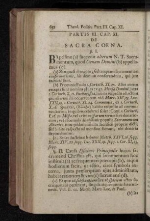 Partis III. Cap. XI. De Sacra Coena.