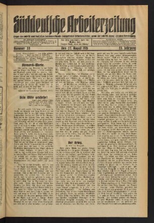 Nr. 33. Den 22. August 1915. - Nr. 37/38. Den 19. September 1915.