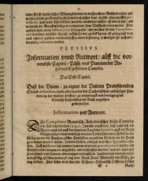 11-40, Das Erste Capitel.