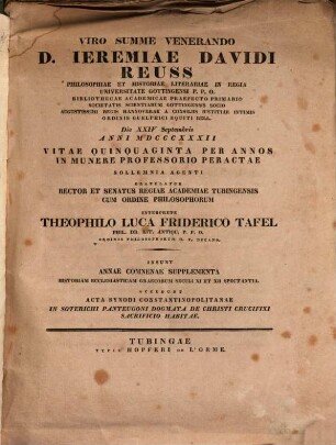 Annae Comnenae Supplementa, historiam ecclesiasticam Graecorum Seculi XI et XII Spectantia