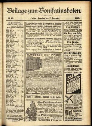 Zweite Ausgabe vom Sonntag, den 07. Dezember 1902.