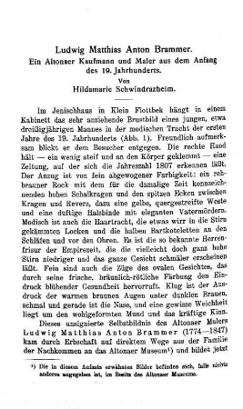 Ludwig Matthias Anton Brammer : ein Altonaer Kaufmann und Maler aus dem Anfang des 19. Jahrhunderts.