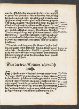 Was das wort/ Creatur/ aigentlich haisse.