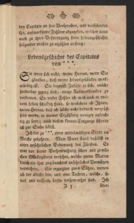 Lebensgeschichte des Capitains von ***.