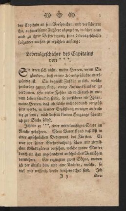 Lebensgeschichte des Capitains von ***.