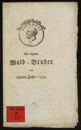 Der singende Wald-Bruder am neuen Jahr 1794