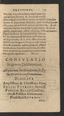Consultatio In genere Deliberativo.