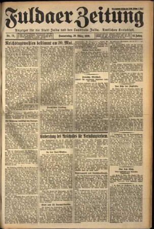 Ausgabe vom Donnerstag, den 29. März 1928.