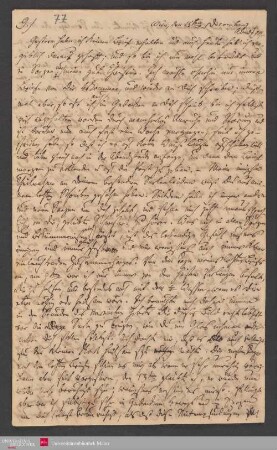Gestern habe ich keinen Brief erhalten und auch heute hab ich vergeblich ... , 15.12.1825. - Benediktinerabtei St. Bonifaz in München und Andechs