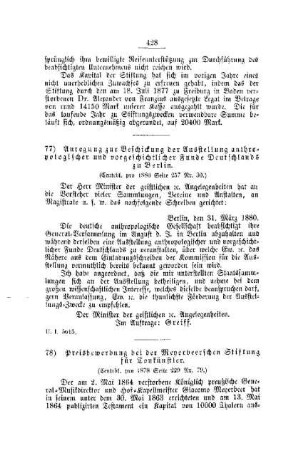 Preisbewerbung bei der Meyerbeerschen Stiftung für Tonkünstler: [II. Universitäten, technische Hochschulen, Akademien etc.]