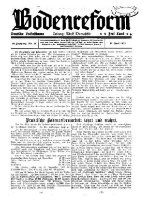 Praktische Bodenreformarbeit lehrt und mahnt