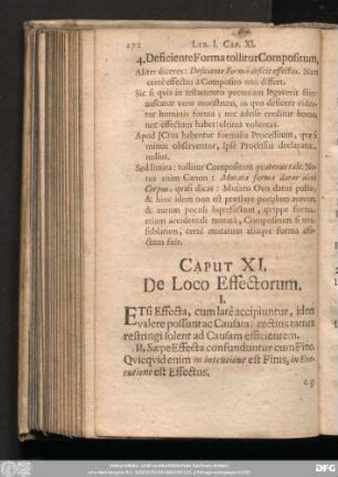 Caput XI. De Loco Effectorum.
