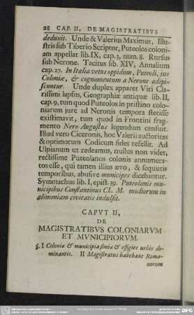 Caput II, De Magistratibus Coloniarum Et Municipiorum