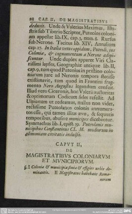 Caput II, De Magistratibus Coloniarum Et Municipiorum