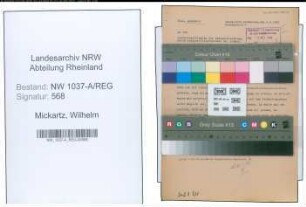 Entnazifizierung Wilhelm Mickartz , geb. 03.11.1905 (Verwaltungsangestellter)