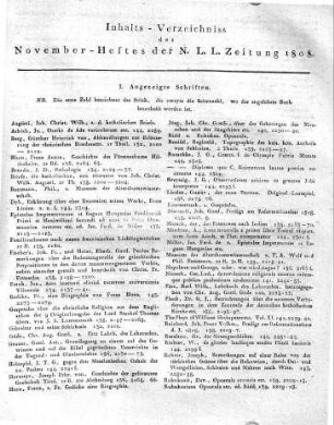 Monatsregister November 1808