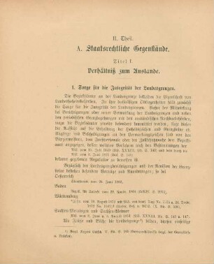 A. Staatsrechtliche Gegenstände