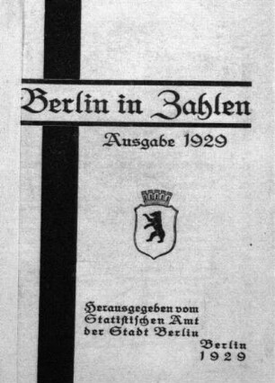 1929: Berlin in Zahlen : Taschenbuch