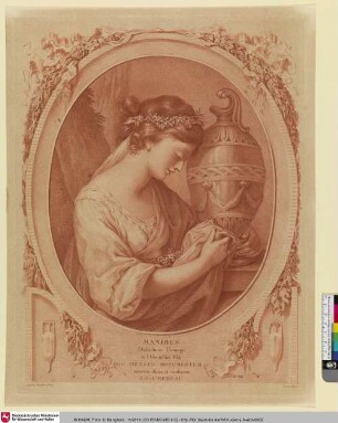 Manibus Dulcissimae Conjugis et Dilectissimi Filii hoc pietatis monumentum [...]; [Mädchen mit Urne]