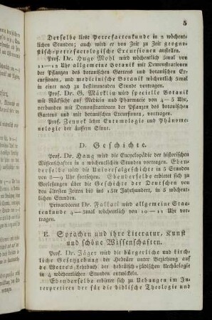 5-7, E. Sprachen und ihre Literatur, Kunst und schöne Wissenschaften