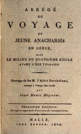 Abrégé du Voyage du jeune Anacharsis en Grèce